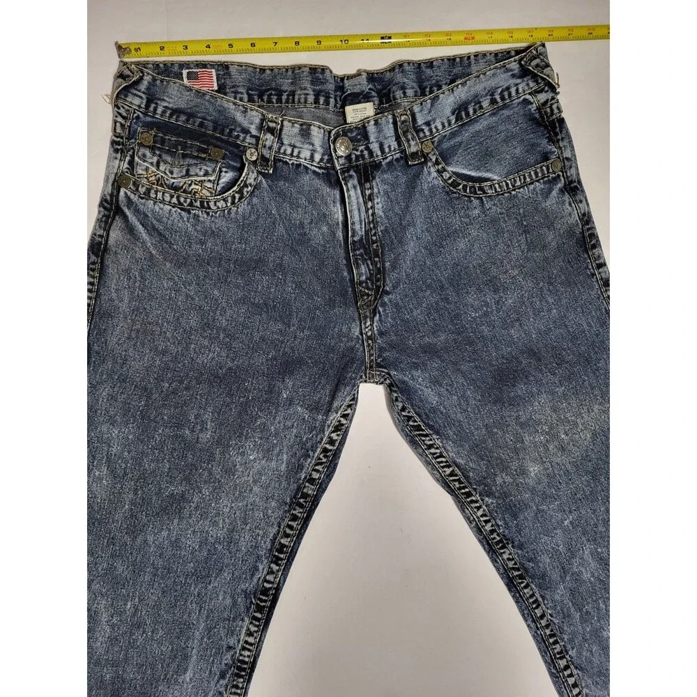 True Religion Geno Ricky Super T Straight Jeans Size 42x30 Blue